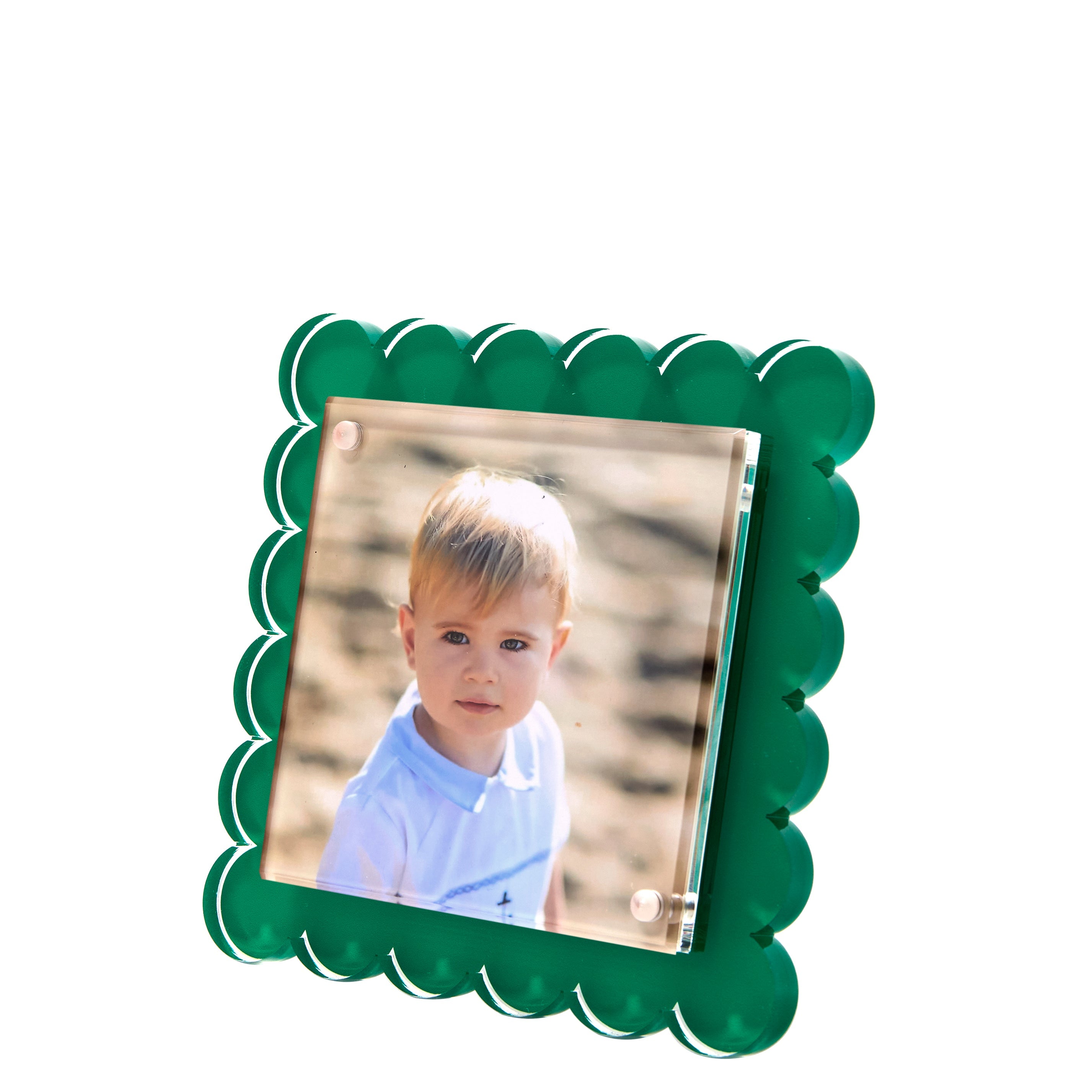 Tara Wilson Designs Picture Frames Square Scallop Frame - Green