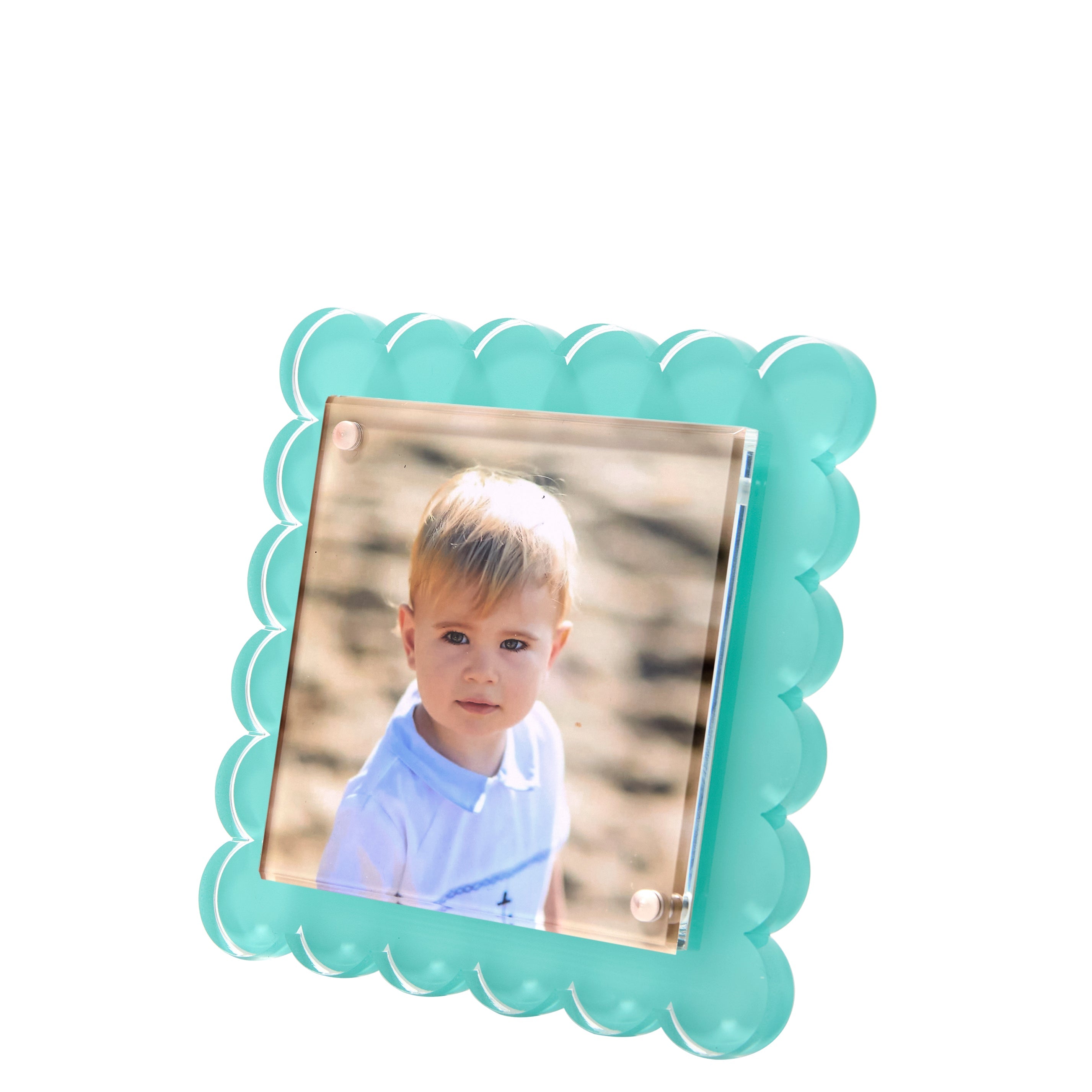 Tara Wilson Designs Picture Frames Square Scallop Frame - Pastel Turquoise
