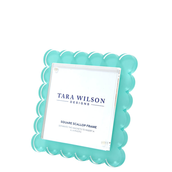 Tara Wilson Designs Picture Frames Square Scallop Frame - Pastel Turquoise