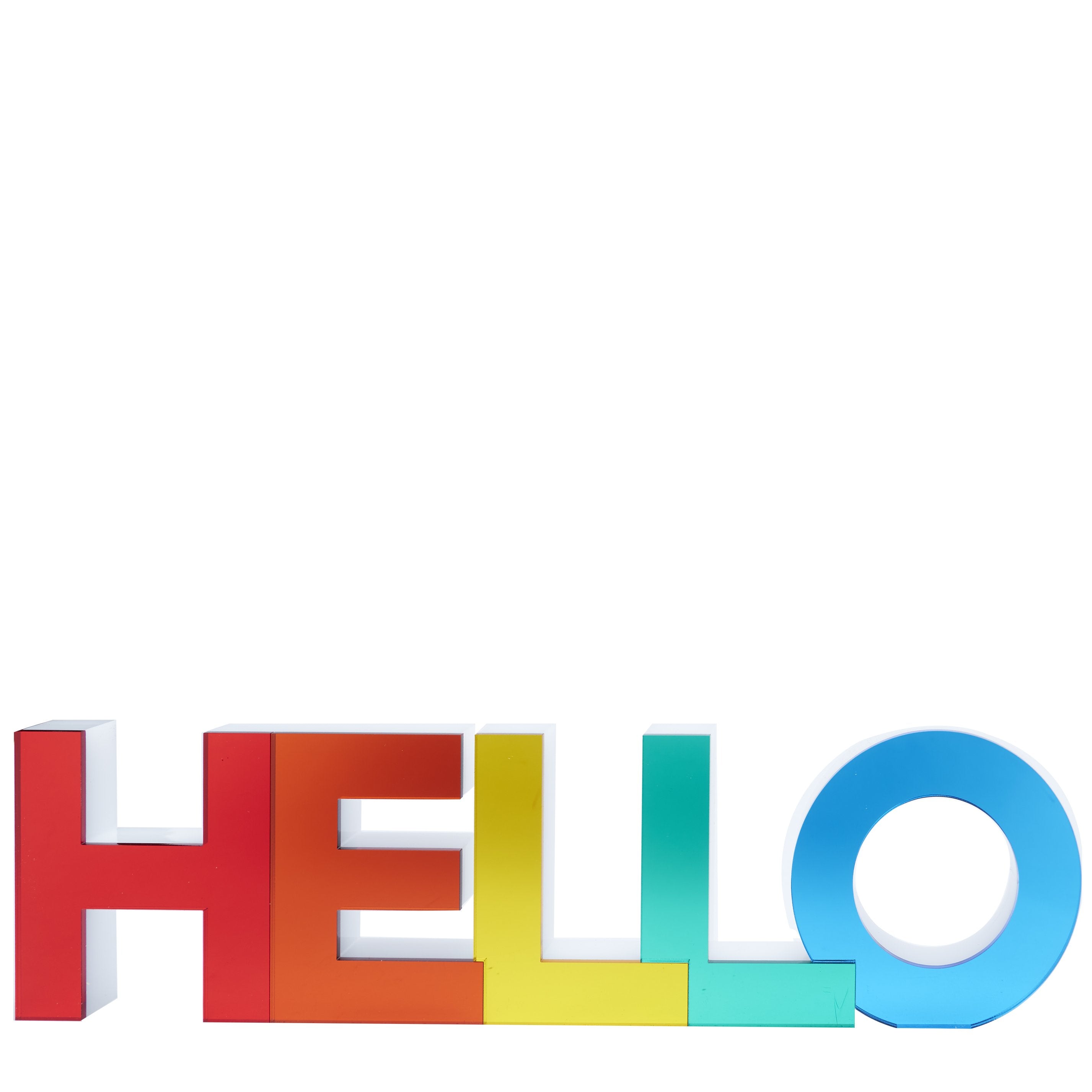 Tara Wilson Designs Giftware Stand Alone - Hello (Mirrored Rainbow Colors)