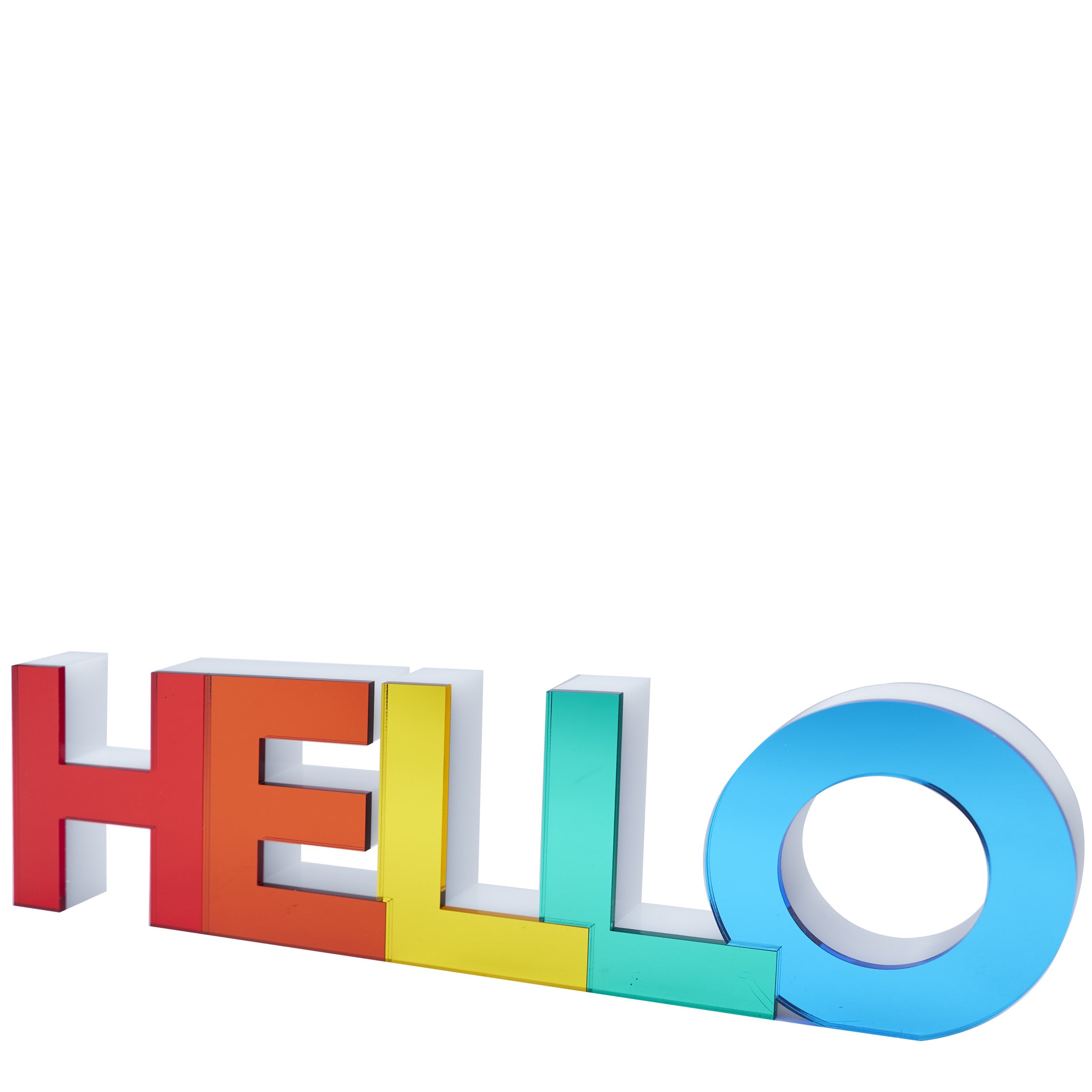 Tara Wilson Designs Giftware Stand Alone - Hello (Mirrored Rainbow Colors)