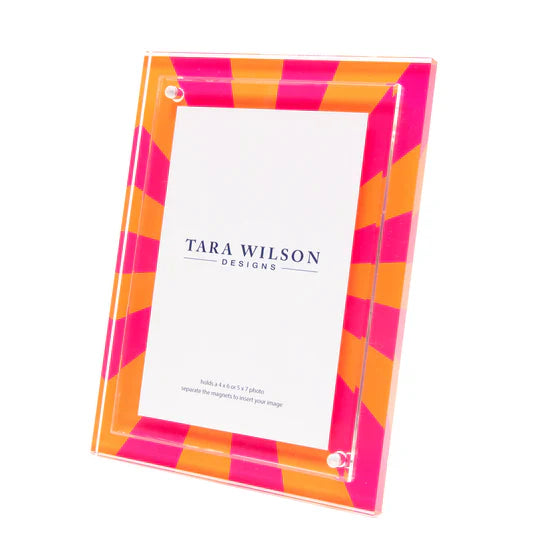 Tara Wilson Designs Picture Frames Sunburst Acrylic Frame - Orange & Pink