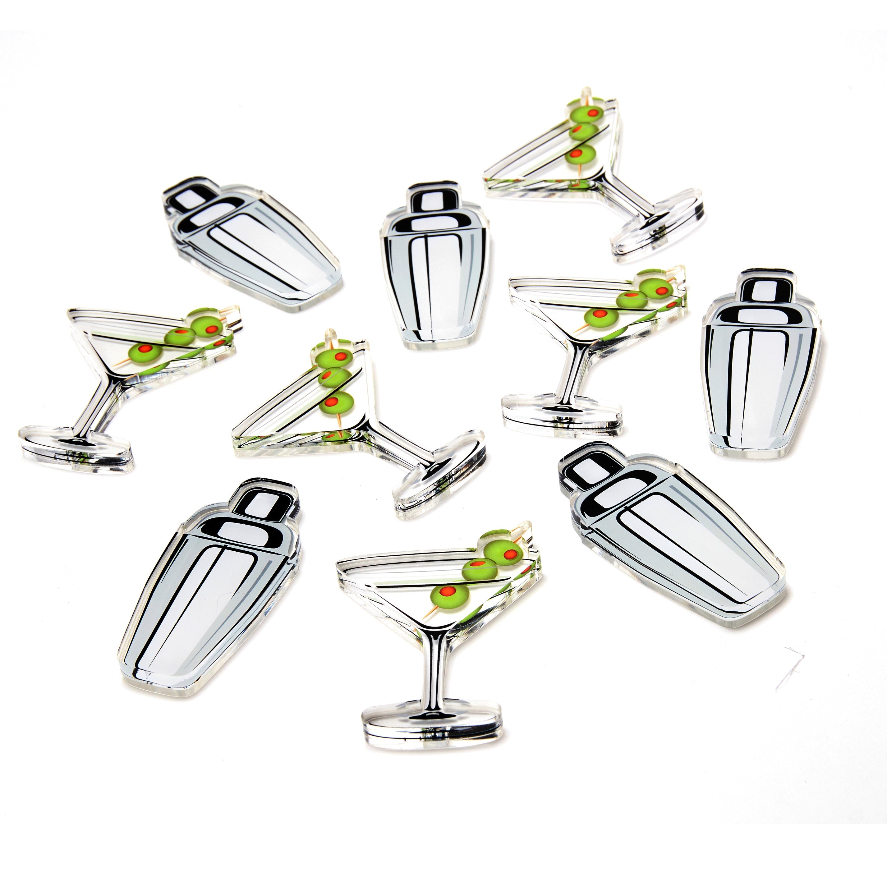 Tara Wilson Designs Giftware Tic Tac Toe - Martini Glass & Shaker