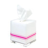 Tara Wilson Designs Giftware Tissue Box White With Pink Piping