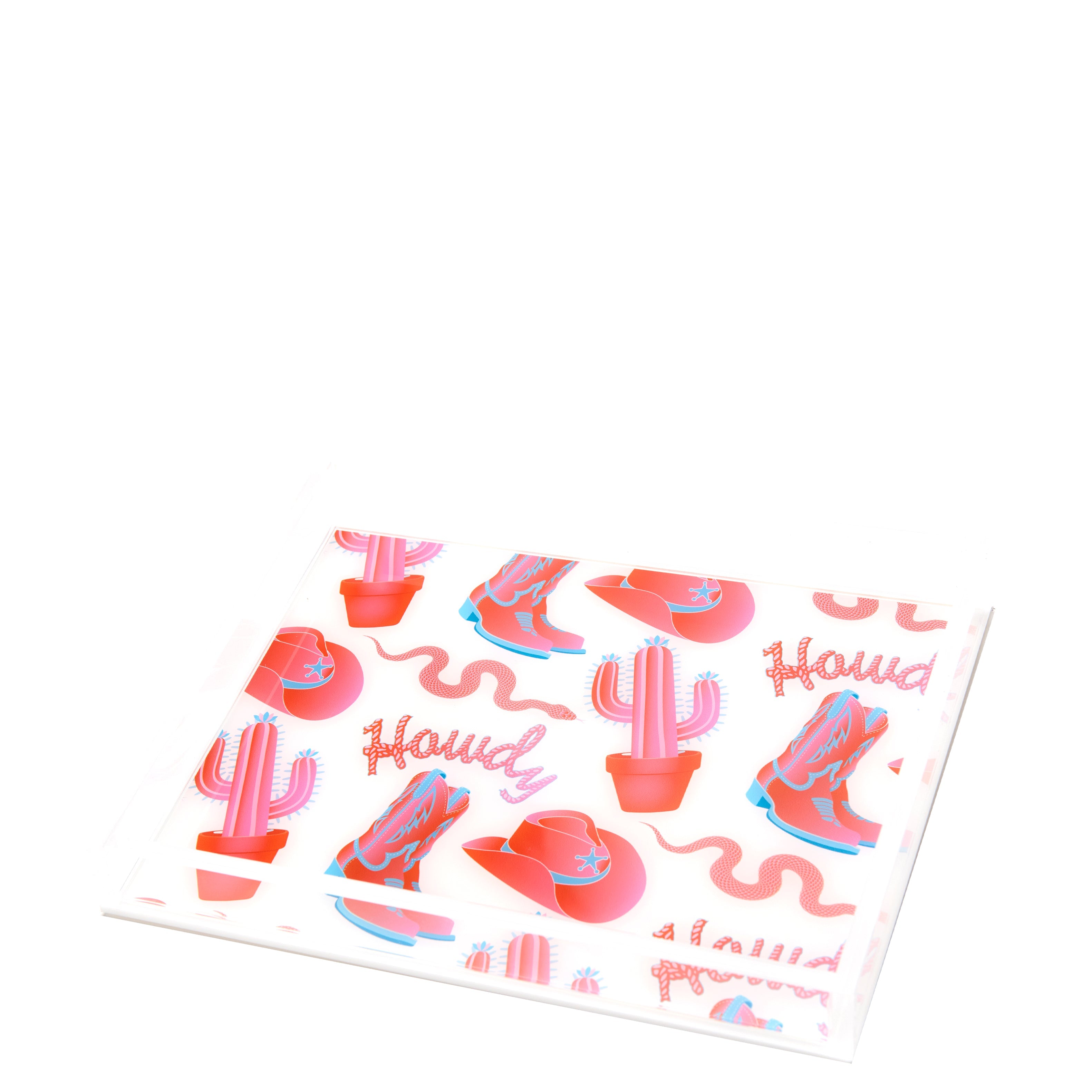 Tara Wilson Designs Giftware Tray - Cowgirl - Pink