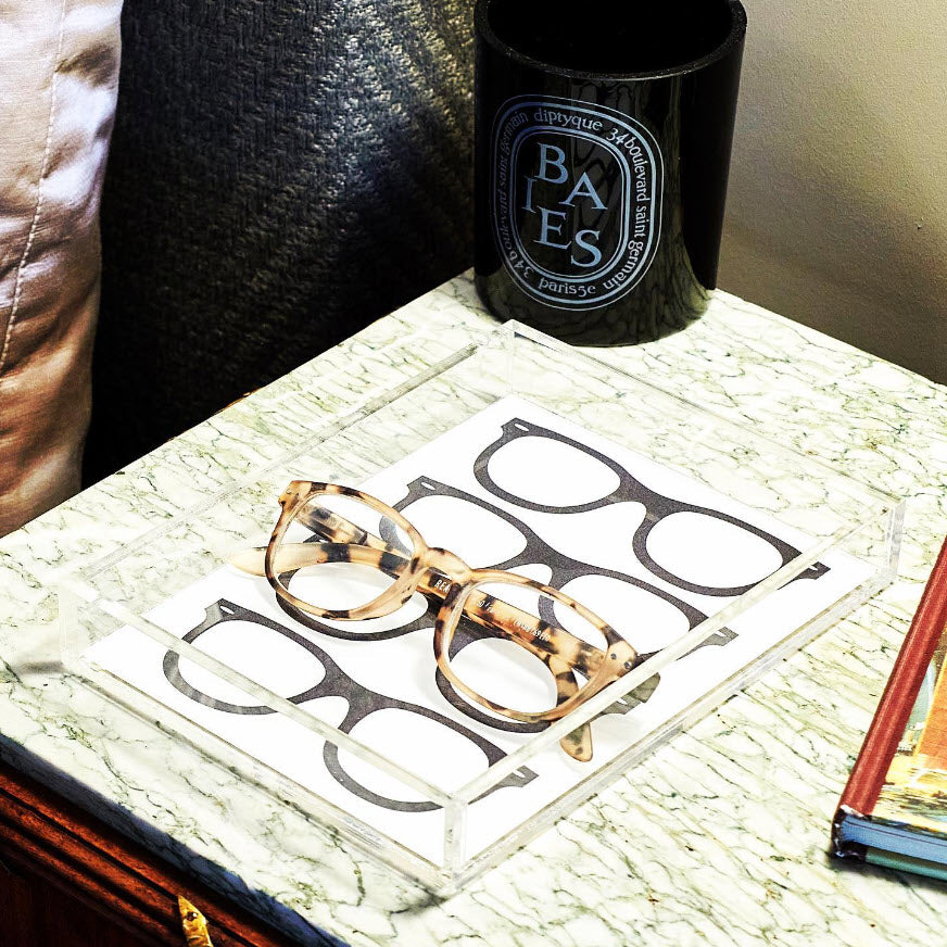 Tara Wilson Designs Giftware Tray - Glasses (Black)