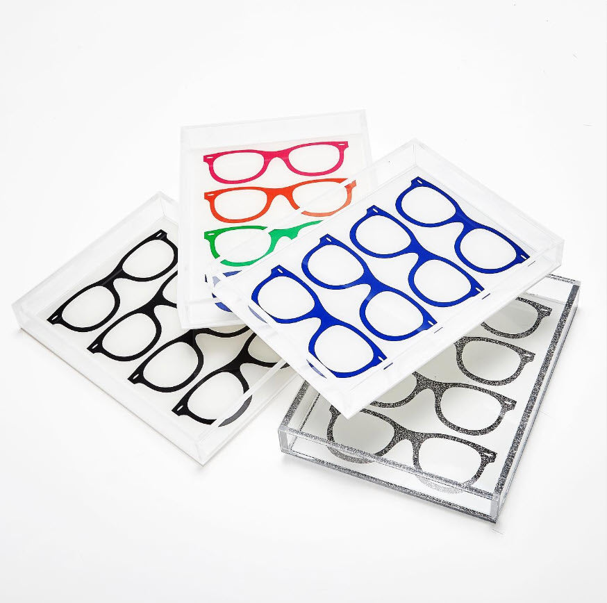 Tara Wilson Designs Giftware Tray - Glasses (Blue)
