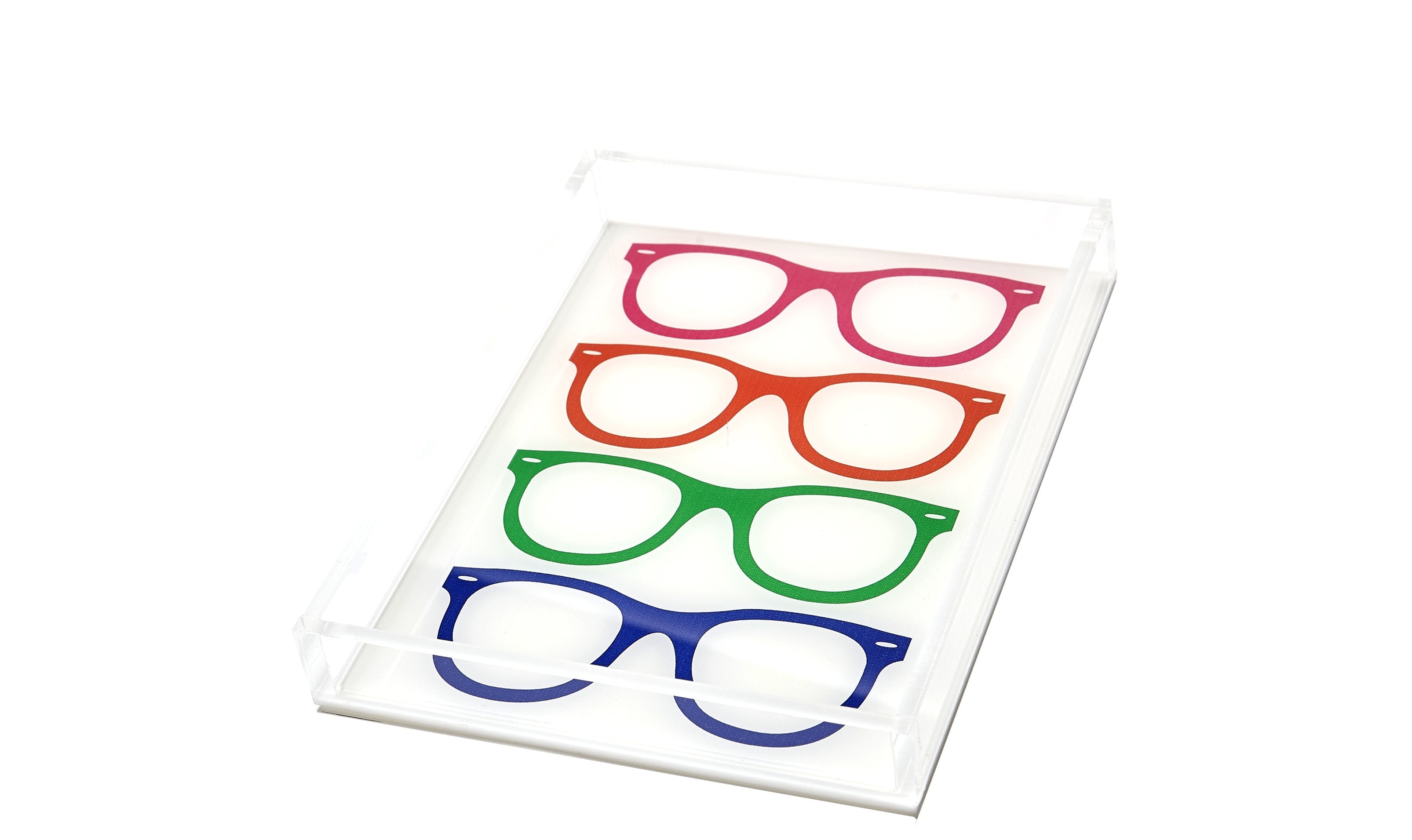 Tara Wilson Designs Giftware Tray - Glasses (Multicolor)
