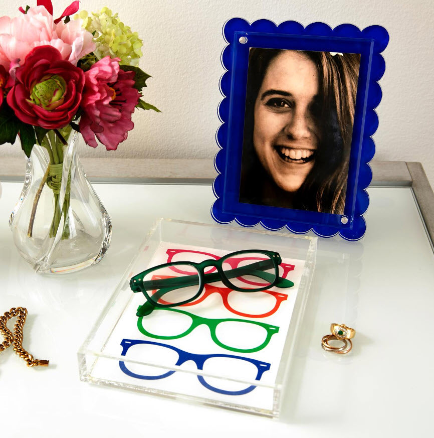 Tara Wilson Designs Giftware Tray - Glasses (Multicolor)
