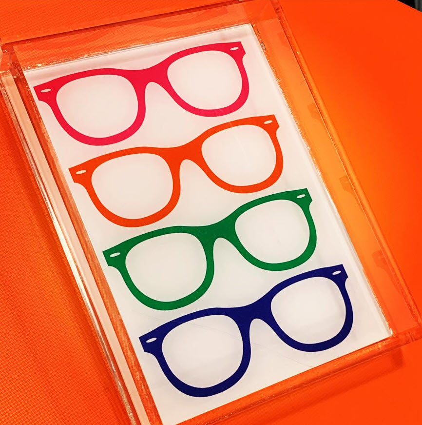 Tara Wilson Designs Giftware Tray - Glasses (Multicolor)