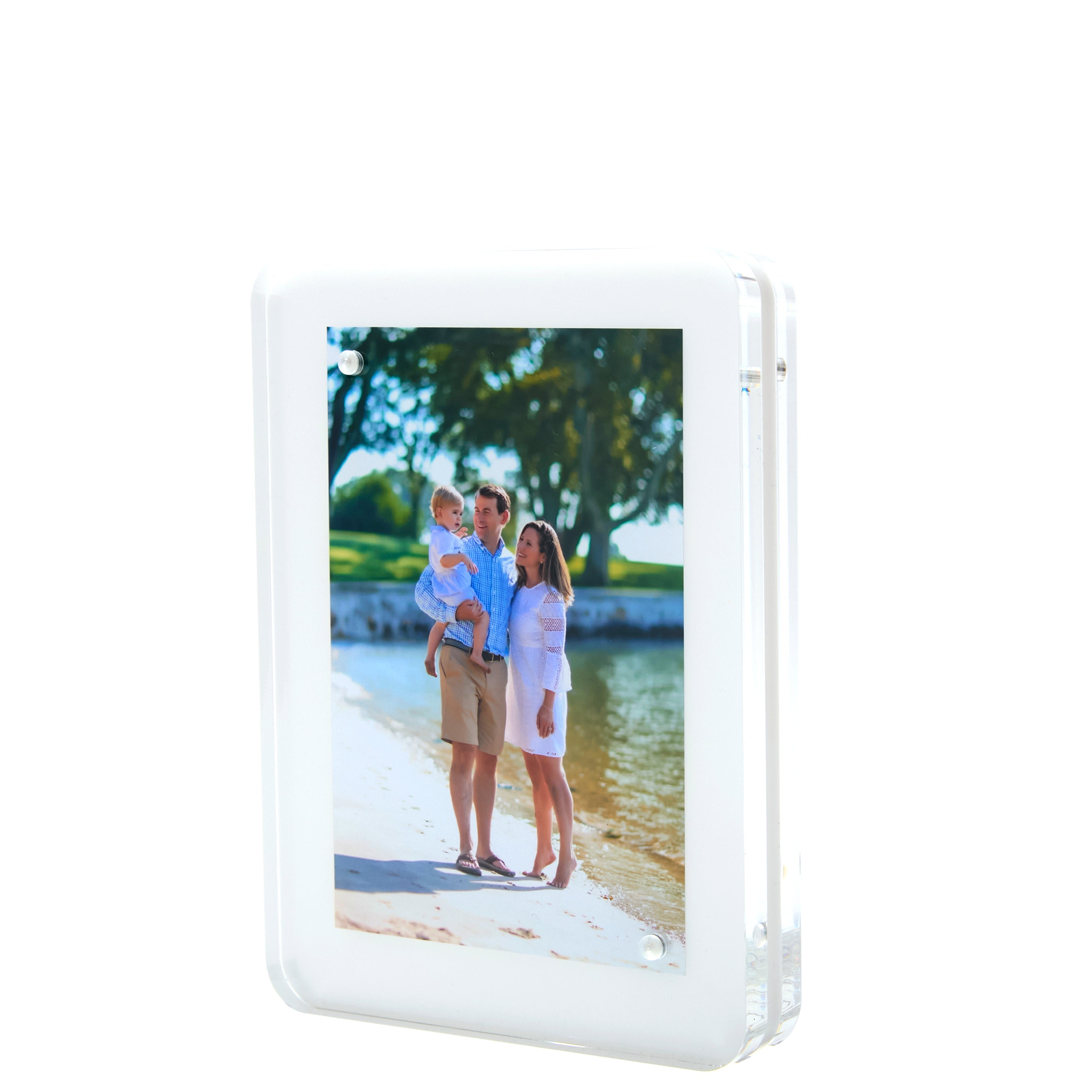 Tara Wilson Designs Picture Frames White Acrylic 4" x 6" Flip Frame