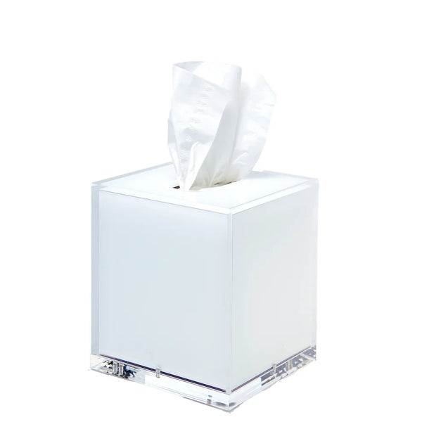 Tara Wilson Designs Giftware White Acrylic Tissue Box