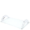 Tara Wilson Designs Giftware White Base Acrylic Scallop Handle Photo Tray