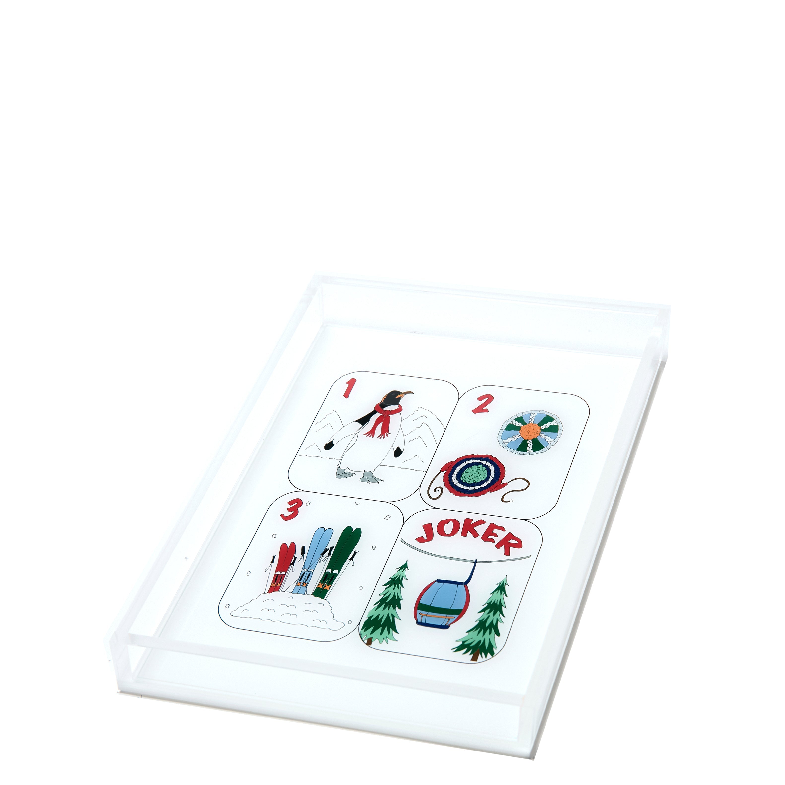 Tara Wilson Designs Giftware Winter Mahjong Tiles Acrylic Tray