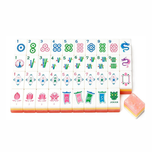 The Southern Peacock Giftware Sunset Lotus Mahjong Tile Set