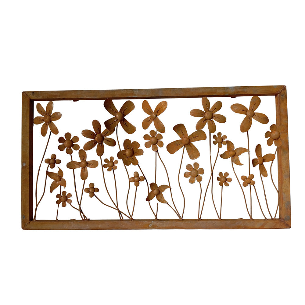 Think Outside Home Decor Think Outside Field of Flowers Wall Frame - Rust Finish