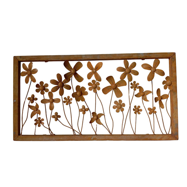 Think Outside Home Decor Think Outside Field of Flowers Wall Frame - Rust Finish