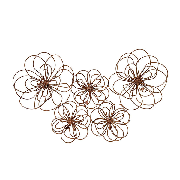Think Outside Home Decor Think Outside Loop Flowers Wall Panel - Rust Finish
