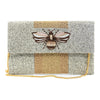 Tiana NY Designs Handbags Bee So Beautiful Silver Envelope Clutch