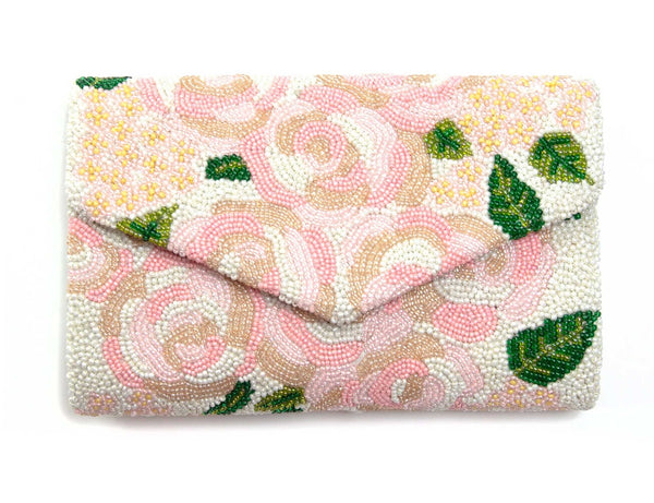 Tiana NY Designs Handbags Blush Roses Envelope Clutch