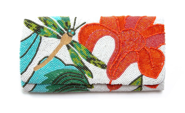 Tiana NY Designs Handbags Dragonfly Floral Clutch