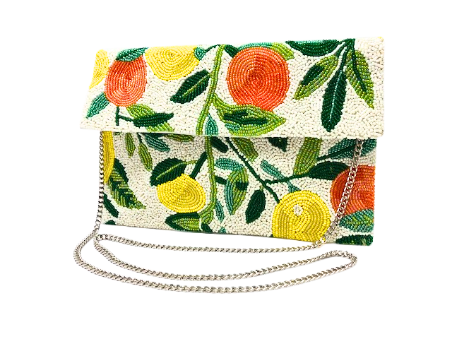Tiana NY Designs Handbags Lemon & Oranges Envelope Clutch