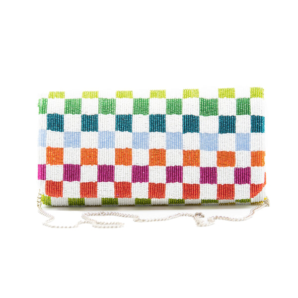 Tiana NY Designs Handbags Multicolor Checkered Clutch