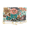 Tiana NY Designs Handbags Turquoise Floral Envelope Clutch