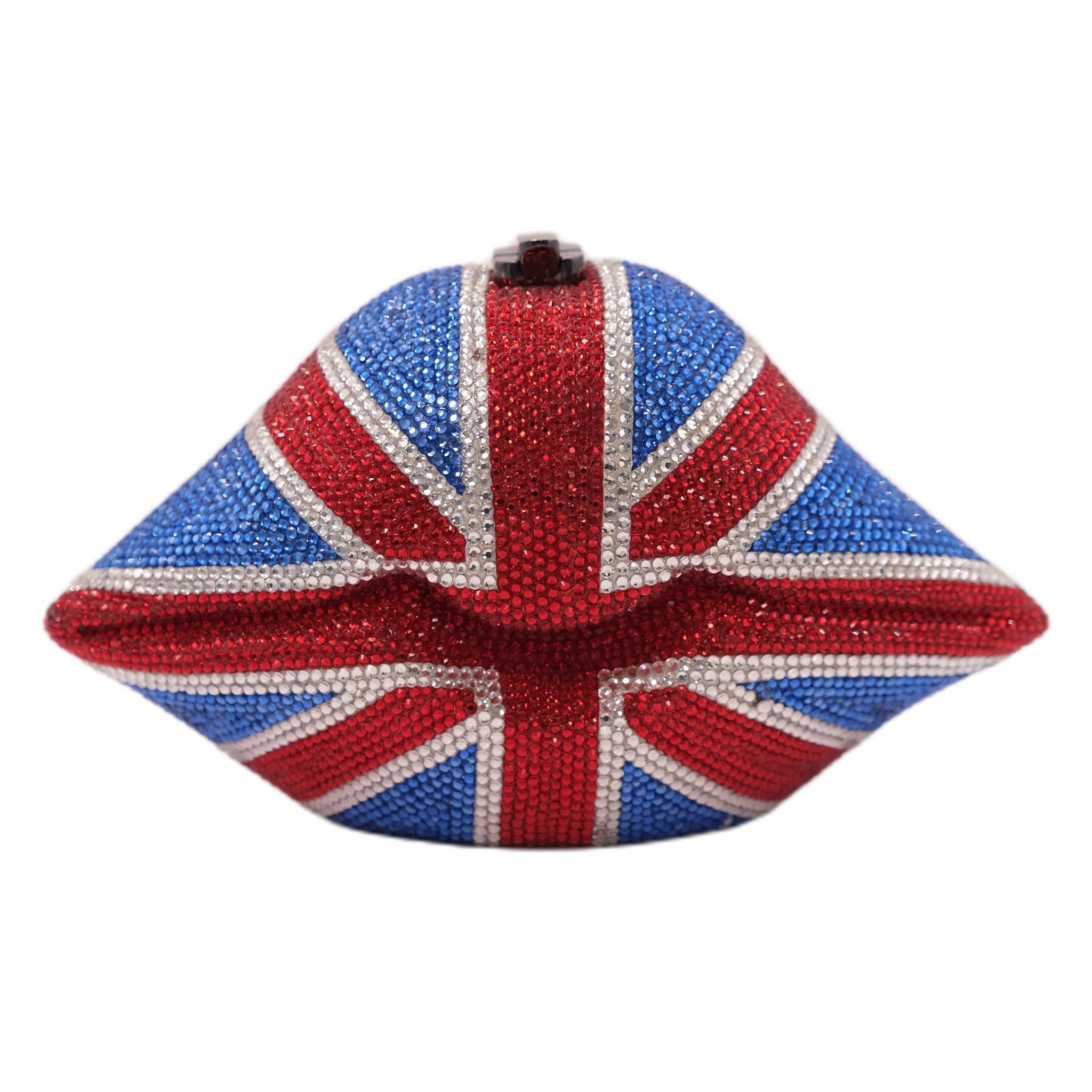 Timmy Woods Handbags Timmy Woods Hot British Flag Lips Handbag W/Swarovski Crystals