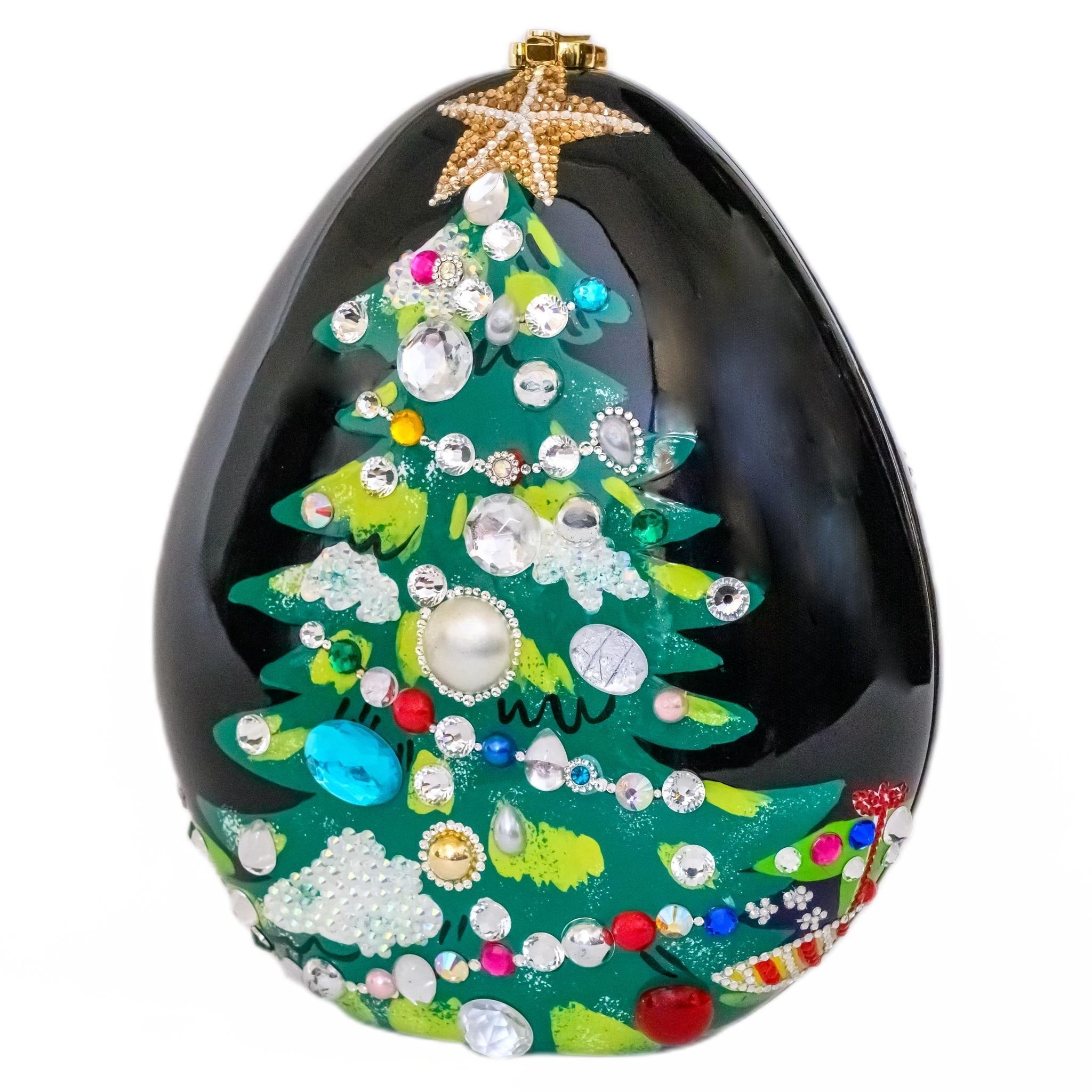 Timmy Woods Handbags Timmy Woods X-mas Tree Black Swarovski Crystals