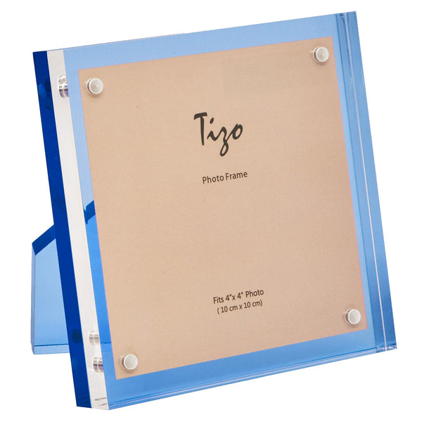 Tizo Designs Picture Frames Tizo Designs Acrylic Light Blue Picture Frame (4x4)