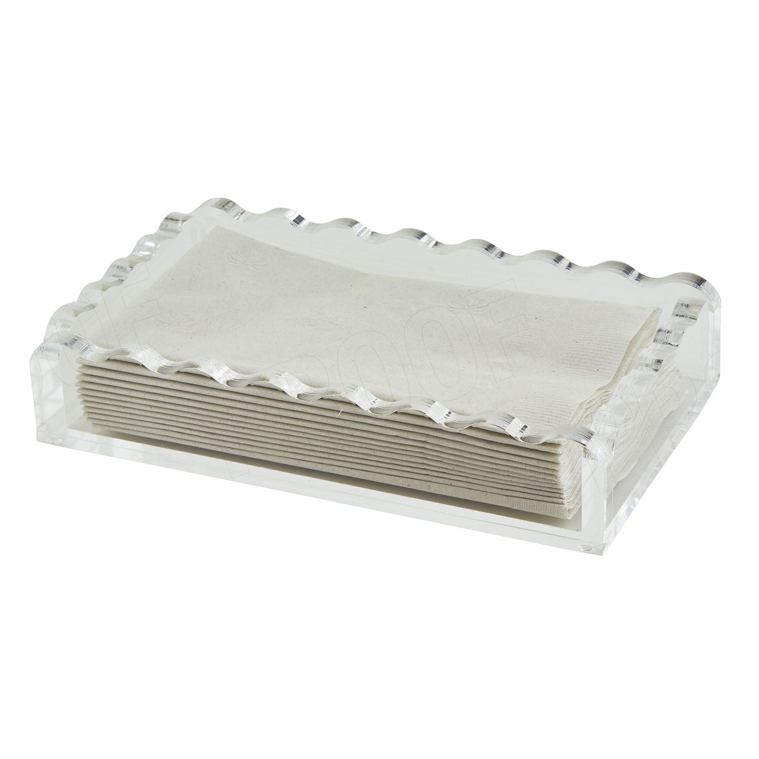 Tizo Designs Giftware Tizo Designs Acrylic Wave Guest Towel Tray 9" (Clear)