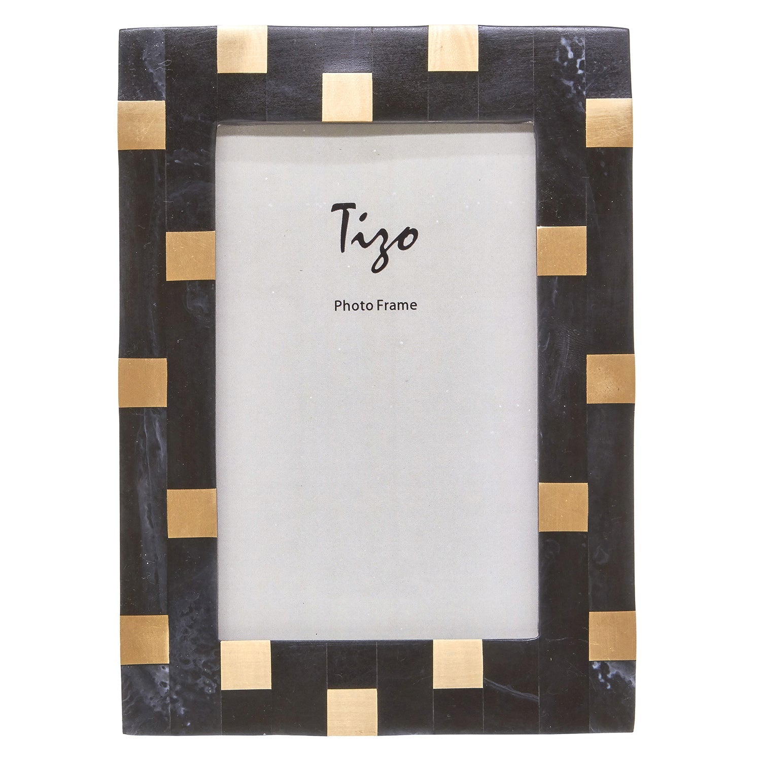 Tizo Designs Picture Frames Tizo Designs Bone Resin/Brass Frame (Grey) 4x6