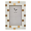 Tizo Designs Picture Frames Tizo Designs Bone Resin/Brass Frame (White) 5x7