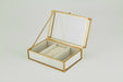 Tizo Designs Giftware Tizo Designs Brass Glass Jewelry Box Beige