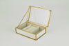Tizo Designs Giftware Tizo Designs Brass Glass Jewelry Box Beige