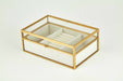 Tizo Designs Giftware Tizo Designs Brass Glass Jewelry Box Beige