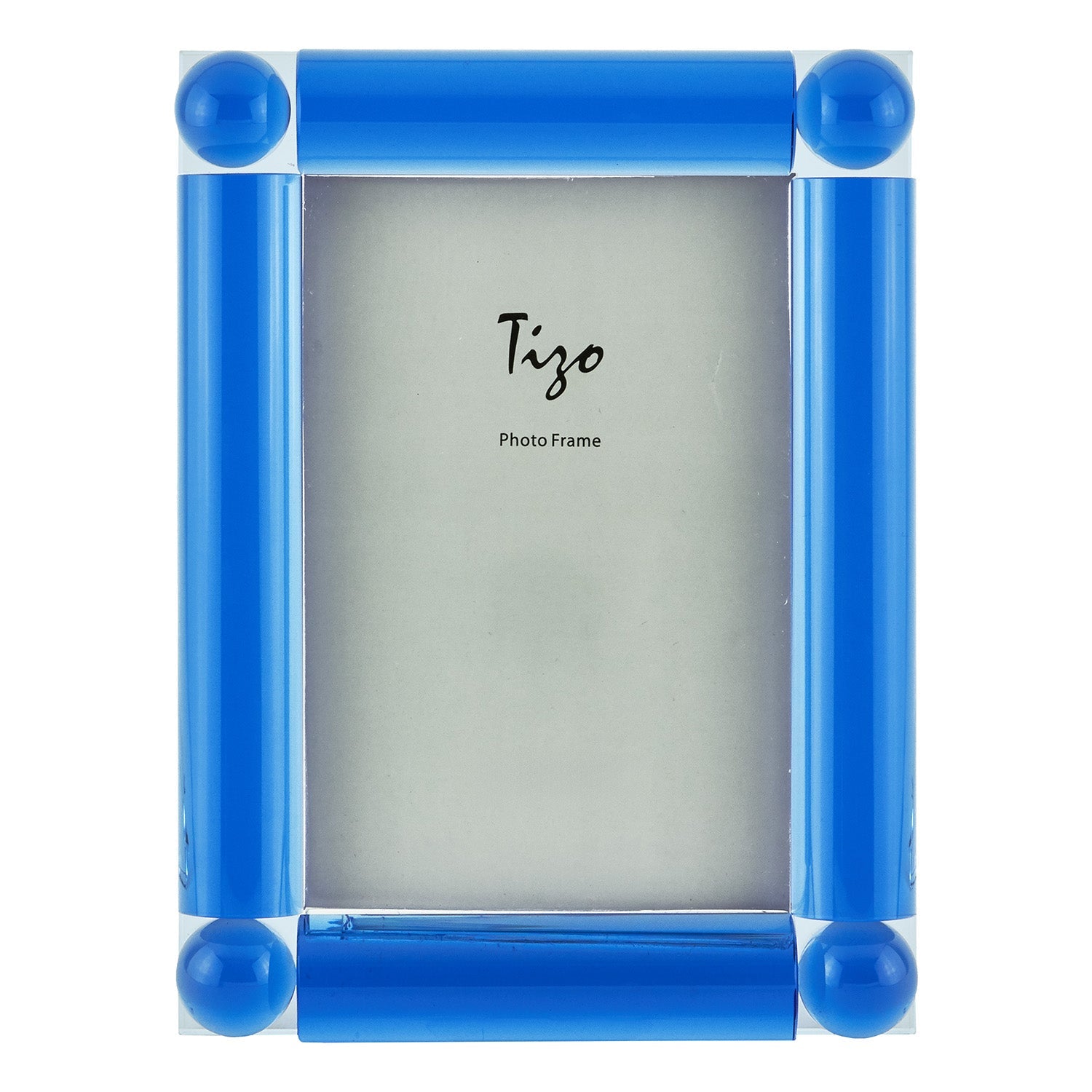 Tizo Designs Picture Frames Tizo Designs Crystal Glass Corner Ball Picture Frame (Blue) 4x6