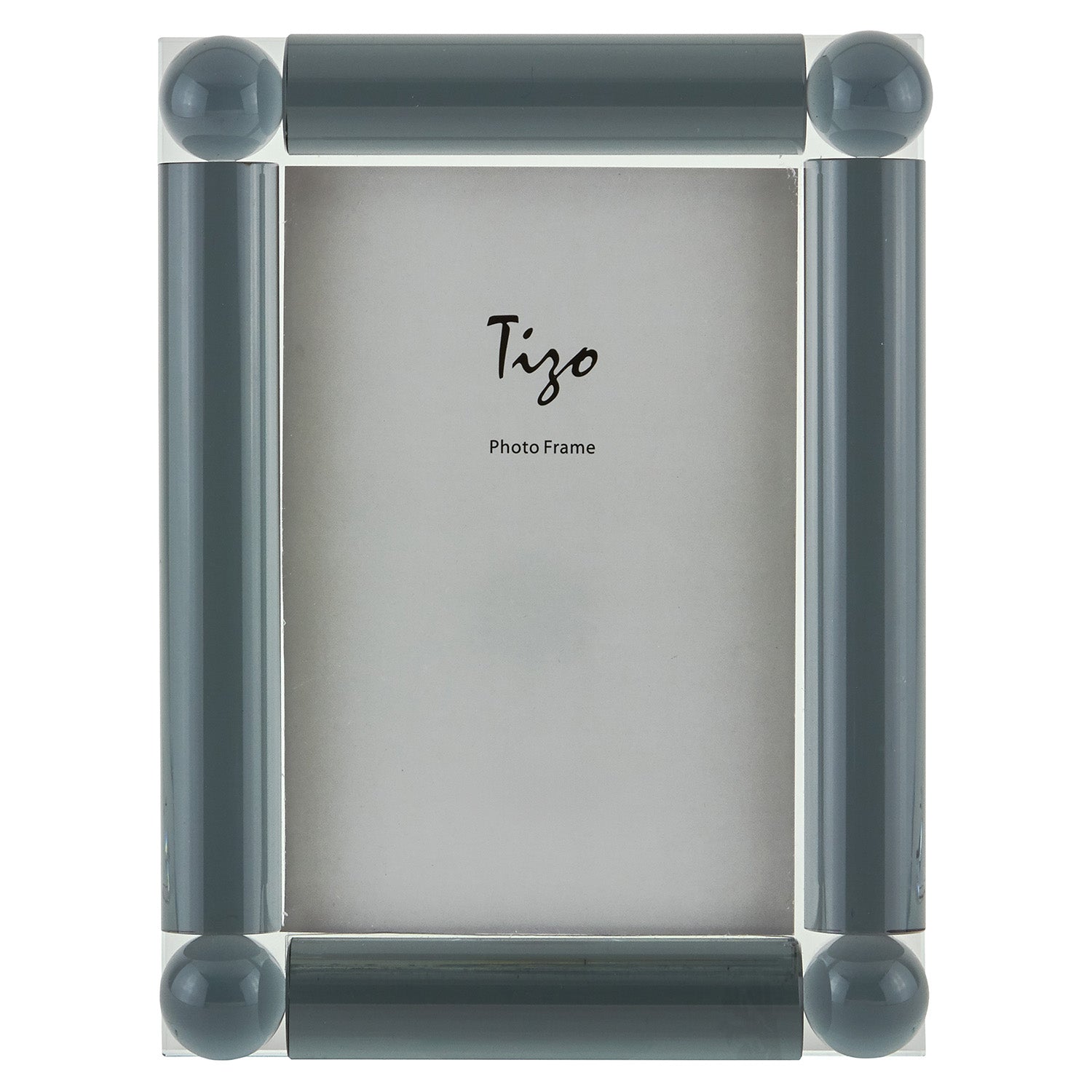 Tizo Designs Picture Frames Tizo Designs Crystal Glass Corner Ball Picture Frame (Gray) 4x6