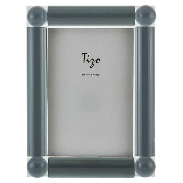 Tizo Designs Picture Frames Tizo Designs Crystal Glass Corner Ball Picture Frame (Gray) 4x6