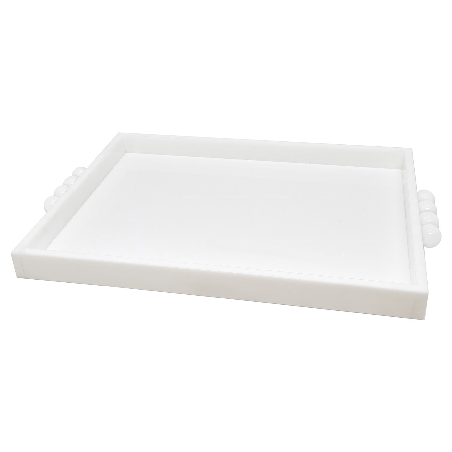 Tizo Designs Giftware Tizo Designs Design Acrylic Tray with Bubble Handles White 12x16