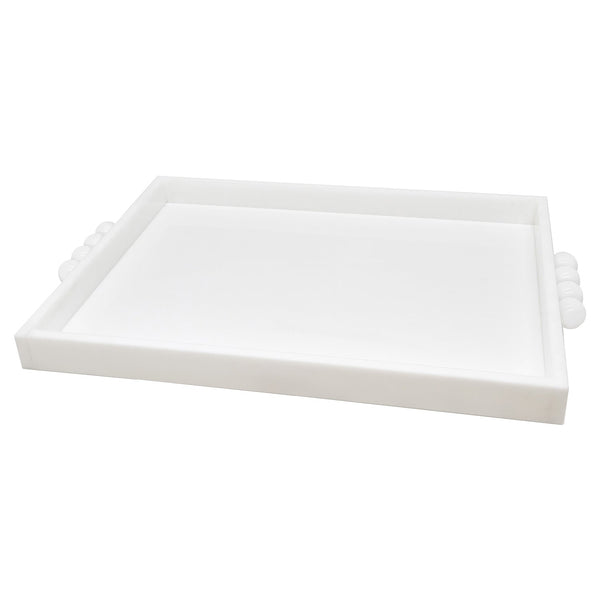 Tizo Designs Giftware Tizo Designs Design Acrylic Tray with Bubble Handles White 12x16