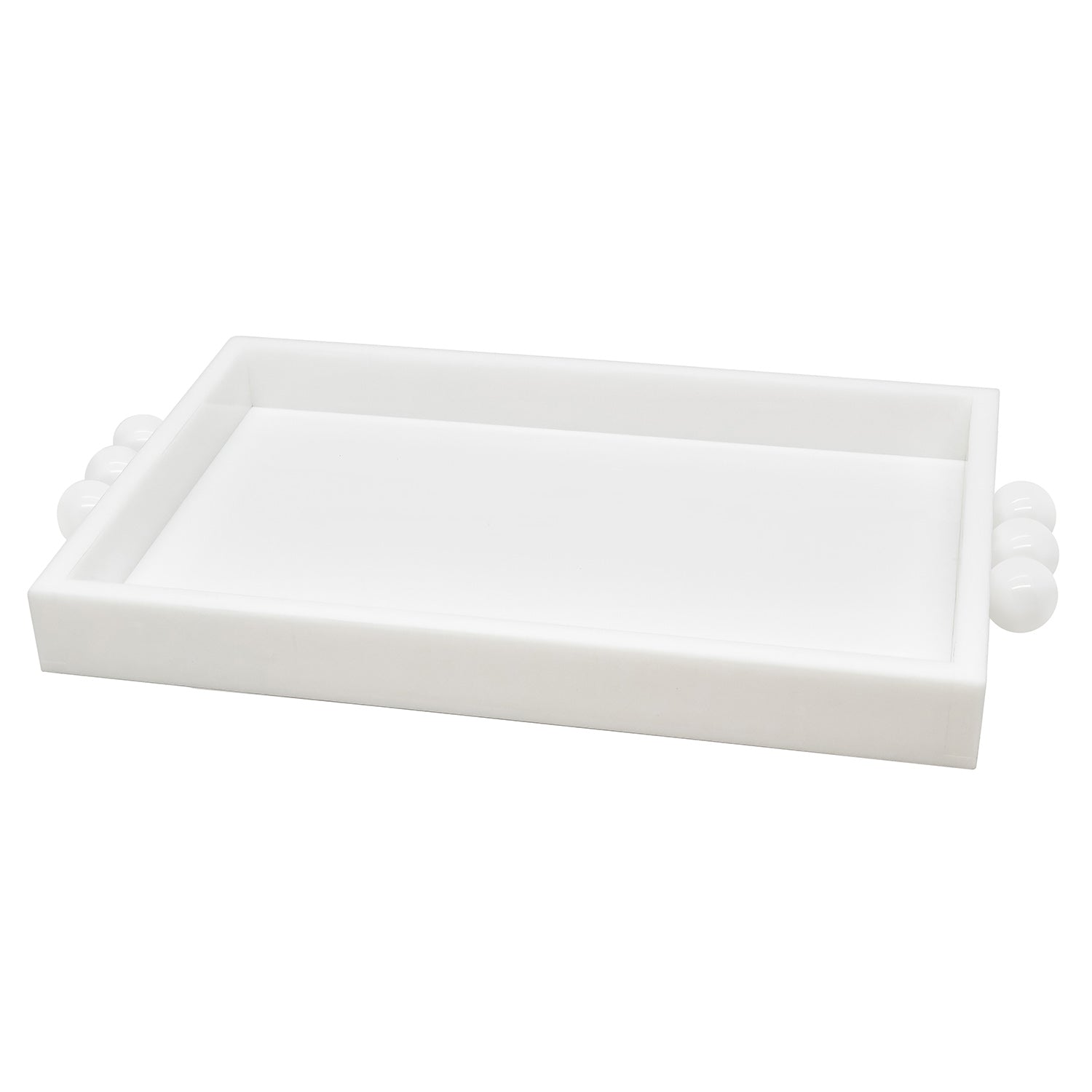 Tizo Designs Giftware Tizo Designs Design Acrylic Tray with Bubble Handles White 12x8