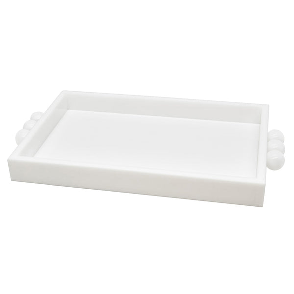 Tizo Designs Giftware Tizo Designs Design Acrylic Tray with Bubble Handles White 12x8