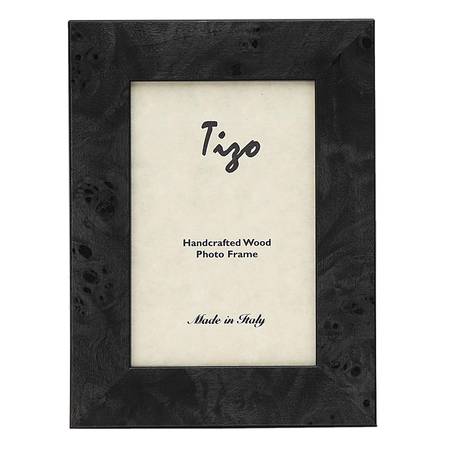 Tizo Designs Picture Frames Tizo Designs Design Wide Burl Pattern Italian Wood Picture Frame (Gray) 4x6