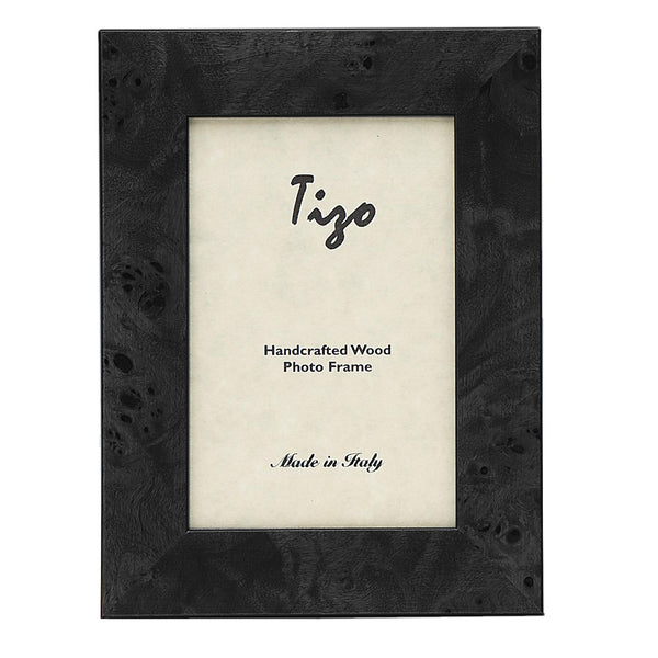 Tizo Designs Picture Frames Tizo Designs Design Wide Burl Pattern Italian Wood Picture Frame (Gray) 4x6