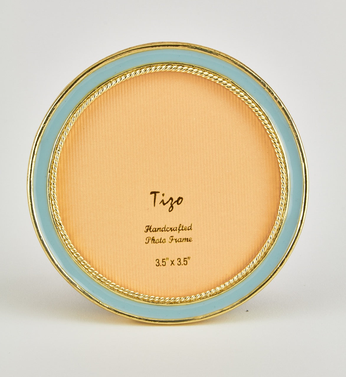 Tizo Designs Picture Frames Tizo Designs Enamel Gold Frame Baby Blue 3" Round