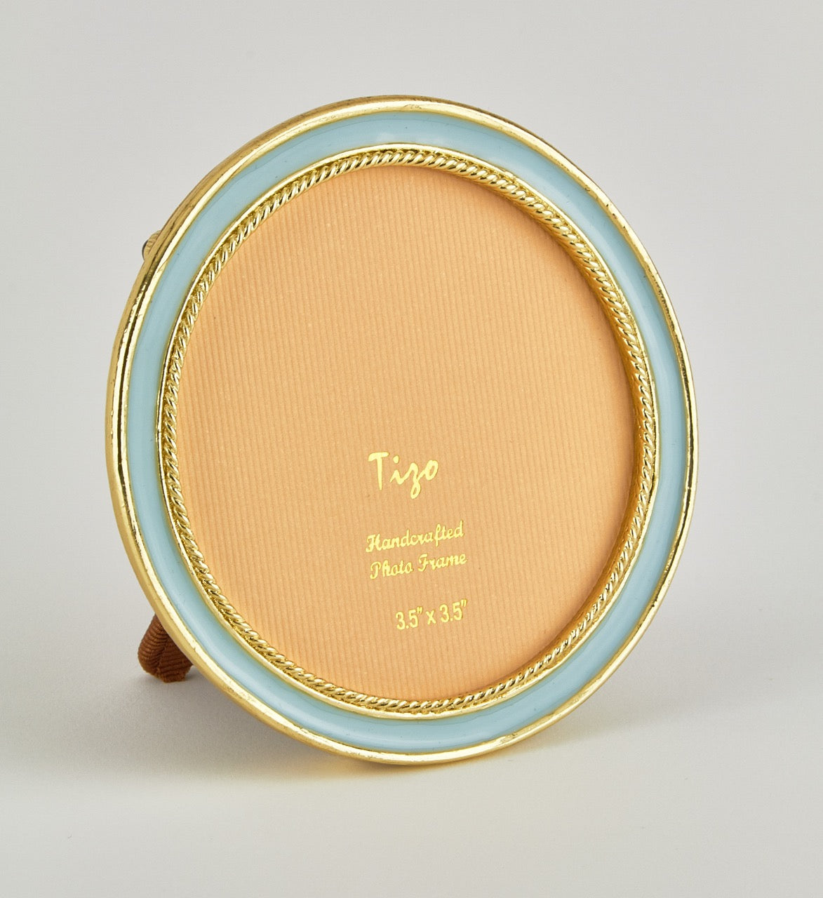 Tizo Designs Picture Frames Tizo Designs Enamel Gold Frame Baby Blue 3" Round