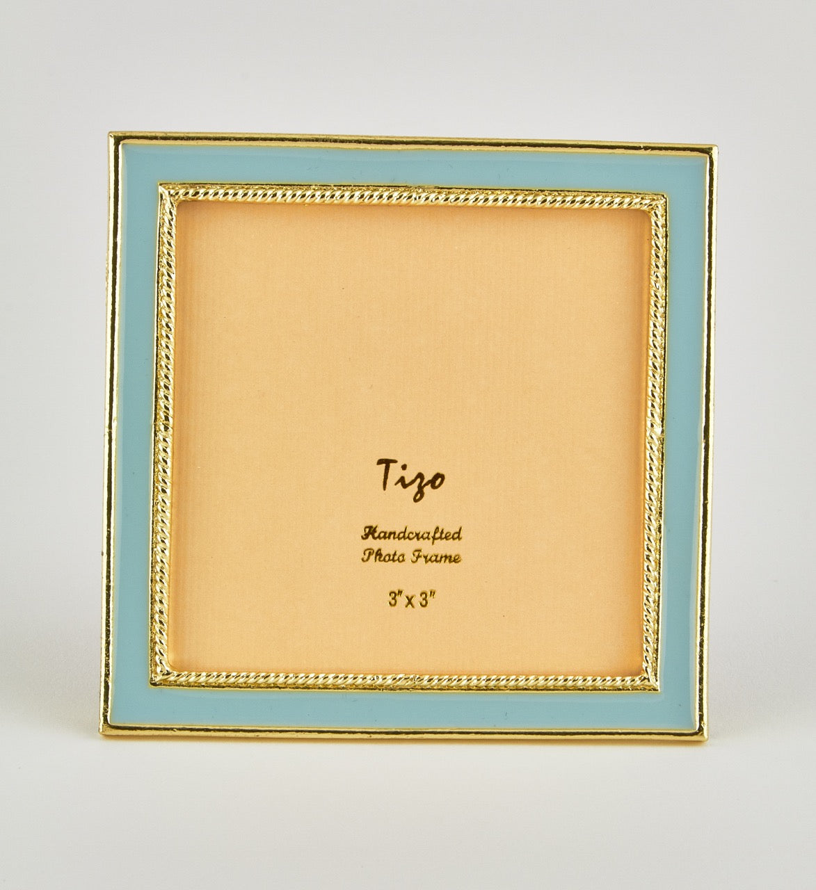 Tizo Designs Picture Frames Tizo Designs Enamel Gold Frame Baby Blue 3x3