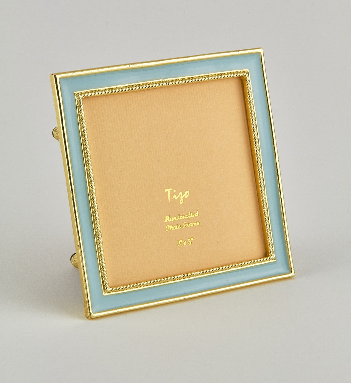 Tizo Designs Picture Frames Tizo Designs Enamel Gold Frame Baby Blue 3x3